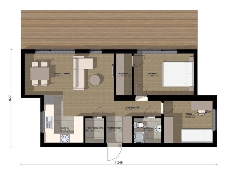 Rzut Familijny 70 m2